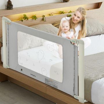 Bērnu gultas aizsargbarjera, 150/180/200 cm, 150/180/200 × 47 × 80–95 cm