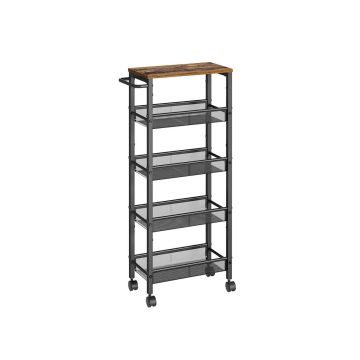 Полка кухонная 22x45,4x99,6см., черно-коричневая
