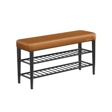 Скамейка для прихожей 30x100x50см., черно-коричневая