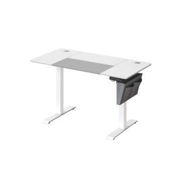 Elektriski augstumā regulējams rakstāmgalds 60x120x120 cm, balts/pelēks