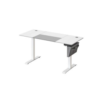 Elektriski augstumā regulējams rakstāmgalds 60x140x120cm, balts/pelēks