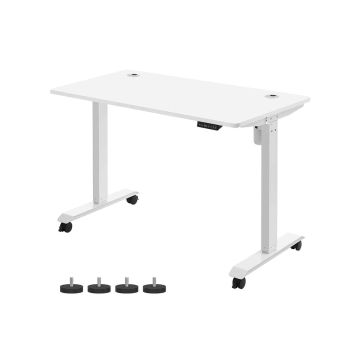 Augstumā regulējams elektriskais rakstāmgalds ar atmiņas funkciju, 70 x 140 cm, balts