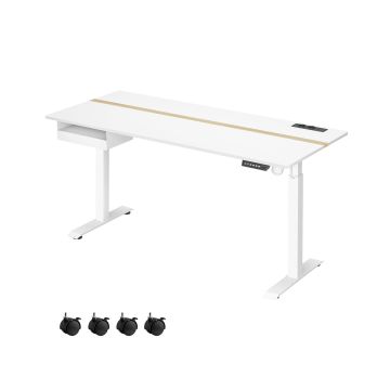 Elektriski augstumā regulējams rakstāmgalds 70x160x120cm, balts