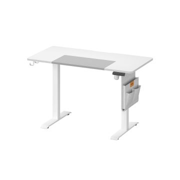 Elektriski augstumā regulējams rakstāmgalds 60x120x120 cm, balts/pelēks