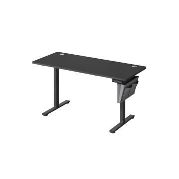 Elektriski augstumā regulējams rakstāmgalds 60x140x120cm, melns/pelēks