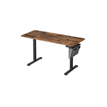Elektriski augstumā regulējams rakstāmgalds 60x140x120cm, melns/brūns