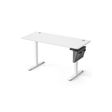 Elektriski augstumā regulējams rakstāmgalds 60x140x120cm, balts/pelēks