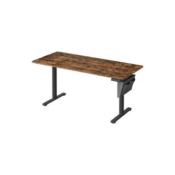 Elektriski augstumā regulējams rakstāmgalds 70x160x120cm, melns/brūns
