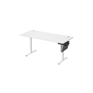 Elektriski augstumā regulējams rakstāmgalds 70x160x120 cm, balts/pelēks