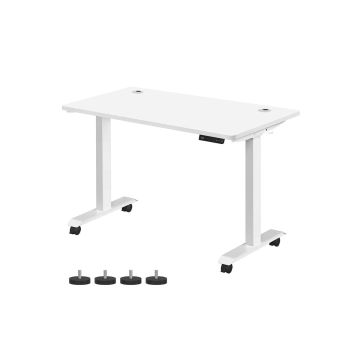 Augstumā regulējams elektriskais rakstāmgalds 120 x 60 cm, balts