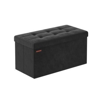 Пуф с ящиком для хранения 38x76x38см., черный