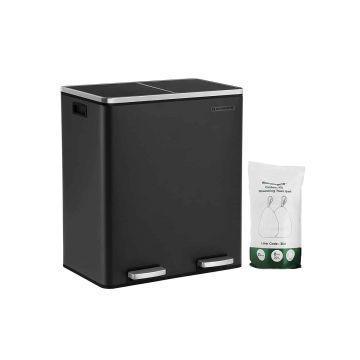 Atkritumu tvertne 60 litri (2 x 30 L) melna