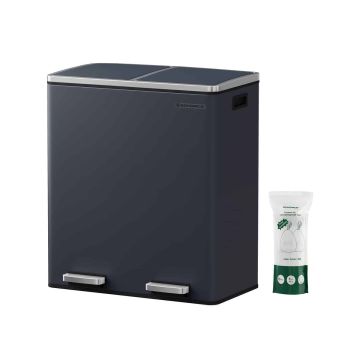 Atkritumu tvertne 60 litri (2 x 30 L) pelēka