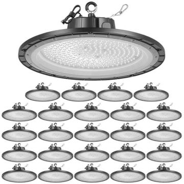 Griestu LED gaismeklis VEVOR AR-LHB-150W, 20 gab., 150 W, Melns, 300 × 300 × 80 mm