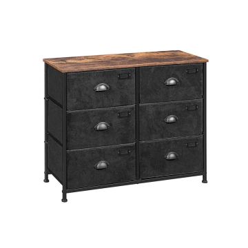 Kumode ar 6 atvilktnēm LVT23HV1, brūna/melna