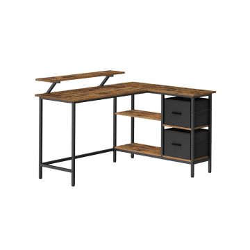 Rakstāmgalds ar atvilktnēm 105x135x89.5cm, melns/brūns