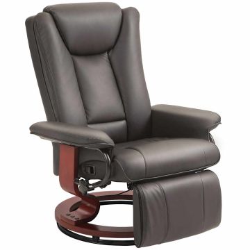 Krēsls ar kāju balstu Homcom 78x88x103cm, brūnā krāsā