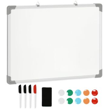 Магнитная доска Homcom 60x1,8x45 см, бело-серого цвета