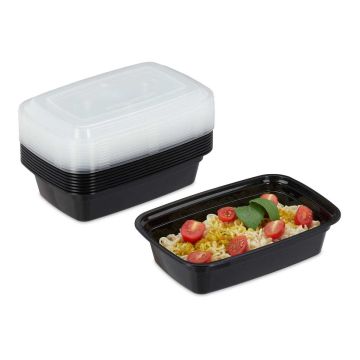 Ēdiena sagatavošanas kārbiņu komplekts Relaxdays 10028691.0, 10 gab., 1 nodalījums, 22 × 7 × 15 cm
