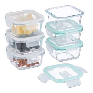 Pārtikas uzglabāšanas trauki Relaxdays 10050118_8078, 6 × 320 ml, 12 × 6 × 12 cm