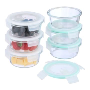 Pārtikas uzglabāšanas trauki Relaxdays 10050118_8080, 6 × 400 ml, 13,5 × 6 × 13,5 cm