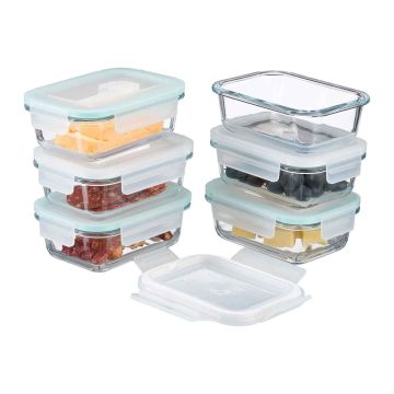 Pārtikas uzglabāšanas trauki Relaxdays, 6 × 370 ml, 15,5 × 6 × 11 cm