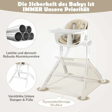 Highchair, 5 height positions, 62 × 78–87 × 71 cm