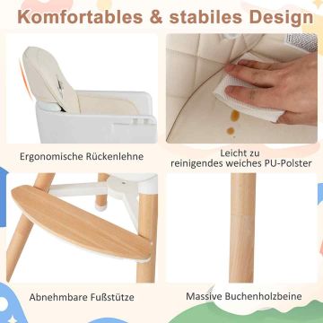 Highchair, 6 in 1, 57.15 × 50.8 × 85.09 cm