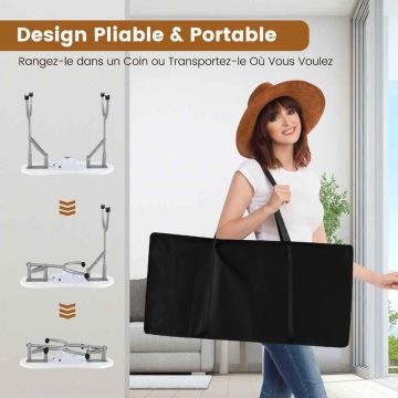 Manikīra galds, Salokāms, ar putekļu savācēju un LED lampu, 90 × 73 × 43 cm