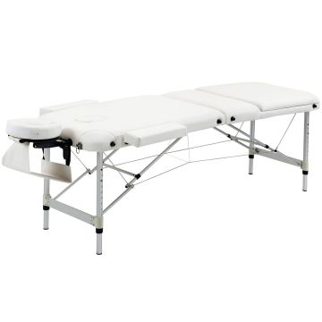 Массажный стол Homcom 215x60x84см, белого цвета