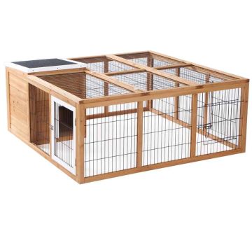 Вольер для мелких животных PawHut 123x120x52см, светло-коричневый