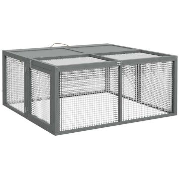 Клетка для мелких животных PawHut 110x105x50 см, серая.
