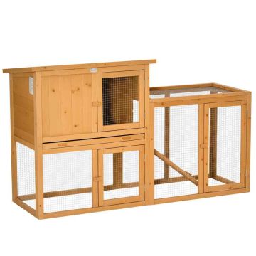 Клетка для мелких животных PawHut 141x60x86см, светло-коричневого цвета