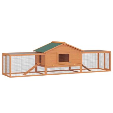 Клетка для мелких животных PawHut 309x79x86 см, коричнево-зеленая.