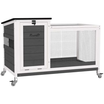 Клетка для мелких животных PawHut 92x52x67см, серо-белая