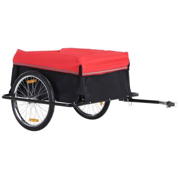 Velosipēda piekabe Homcom 140x88x60cm, melnas/sarkanas krāsas