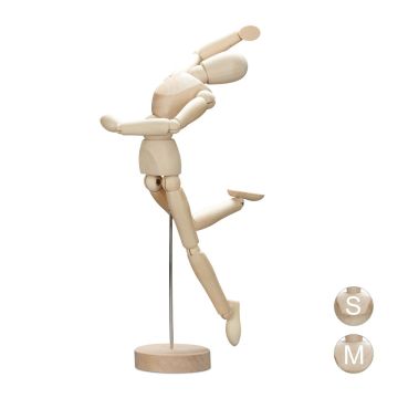 Salokāms koka manekens Relaxdays, L izmērs, 7,5 × 32,5 × 7 cm
