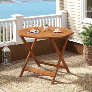 Wooden outdoor table, octagonal, 2-4 seats, 90.17 × 90.17 × 72.39 cm
