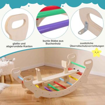 Wooden play set, 4 in 1, 112 × 52 × 44 cm