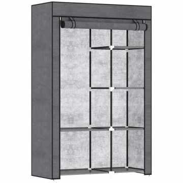 Тканевый шкаф Homcom 103x43x162,5см, темно-серый/черный цвет