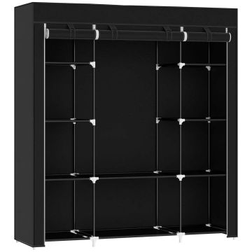 Тканевый шкаф Homcom 150x43x162,5см, черный цвет