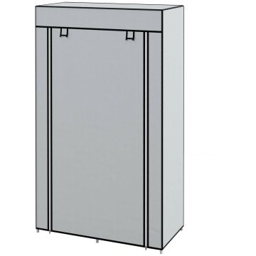 Тканевый шкаф Homcom 83x42,5x162,5 см, серый/чёрный