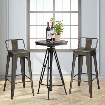 Set of 4 metal chairs, 43 × 94 × 43 cm