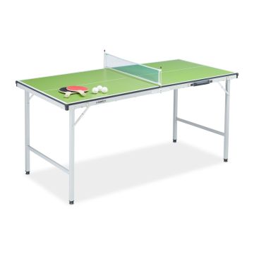 Midi galda tenisa galds Relaxdays 10039448.0, Ar tīklu, 2 raketēm un 3 bumbiņām, 150 × 70 × 70 cm