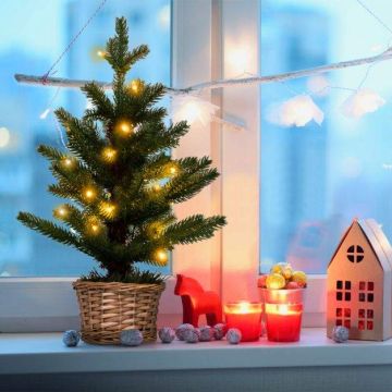 Mini Christmas tree, 20 LED lights, 53 × 30 cm