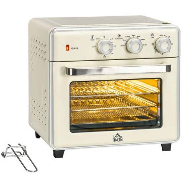 Мини-печь Homcom 36x37,7x34,5 см, кремово-серебристого цвета.
