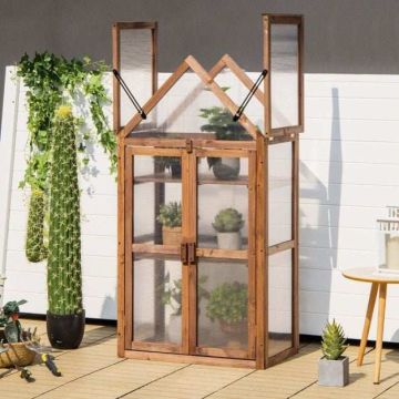 Mini greenhouse, With 3 shelves, 71 × 133 × 41 cm