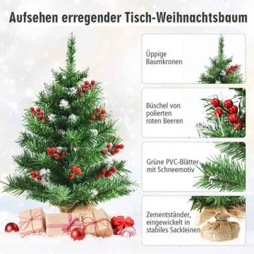 Mini tabletop Christmas tree, 76 or 108 branch tips