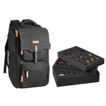 Miniatūru soma VEVOR ZL-SND-0666, 3 slāņi, 58 figūriņas, Melna, 29 × 25 × 55 cm