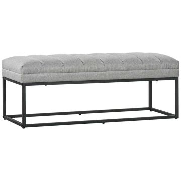Мягкая скамья Homcom 120x44x45,5см, серый/черный